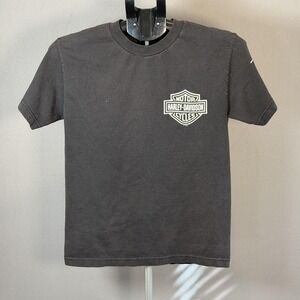 Harley-Davidson Six Bends Shirt Mens Small Black Skull Biker Fort Myers FL Tee